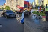 Accident grav în municipiul Sibiu. Un biciclist a fost lovit în plin de o mașină. Care este starea victimei -FOTO
