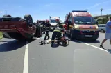 Carambol cu trei mașini pe DN 2, la Focșani. Trei persoane au ajuns la spital