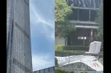 Panică în Beijing după ce un avion a intrat în plin într-un zgârie-nori. Resturile au căzut pe stradă - VIDEO