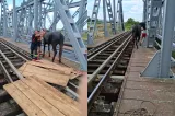 Cal rămas blocat pe o cale ferată din Bârlad. Pompierii au reușit să extragă animalul dintre șine-FOTO