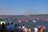 Dunărea, „asaltată” de sute de ambarcațiuni. Eveniment spectaculos între Giurgiu și Ruse - VIDEO