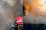 Incendiu puternic într-o gospodărie din Suceava. Pompierii s-au luptat ore întregi cu flăcările 