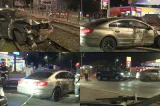 Accident pe linia 41, în Capitală. O mașină a rupt gardul de protecție și a ajuns pe șine