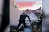 Incendiu lângă calea ferată. Circulația trenurilor a fost oprită