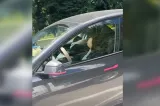 O femeie a adormit la volanul mașinii pe autostradă! Imaginile au stârnit controverse