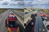 Microbuz implicat într-un accident pe autostrada A3, între Nădăşelu şi Turda. Trei persoane, transportate la spital
