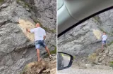 Gestul de pe Transfăgărășan care a revoltat internetul. Un „turist” a vandalizat o stâncă cu graffiti