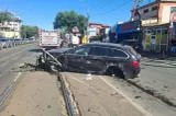 Accident grav pe Șoseaua Colentina. O mașină s-a făcut zob, iar tramvaiele 21 au fost blocate pe ambele sensuri