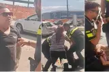 Scene șocante la Arad, după un scandal în parcarea unui supermarket. O tânără de 20 de ani a fost reținută de polițiști - VIDEO