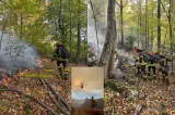 Mobilizare impresionantă de forțe în Parcul Național Domogled – Valea Cernei. Intervenția pompierilor pentru stingerea incendiului continuă