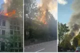Incendiu puternic la o fostă unitate militară din Râmnicu Vâlcea! Mobilizare masivă de pompieri. Traficul, blocat complet - VIDEO