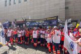 Protest masiv în fața Ministerului Sănătății. Angajații din sistem au ieșit în stradă din cauza legii salarizării