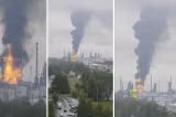 Ucraina o lovit una dintre marile rafinării ale Rusiei, la 2.000 de kilometri de frontieră - VIDEO
