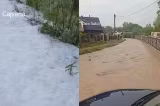 Vreme extremă în Suceava și alte județe din țară. Grindina a acoperit străzile ca un strat de zăpadă, iar ploile torențiale au provocat inundații