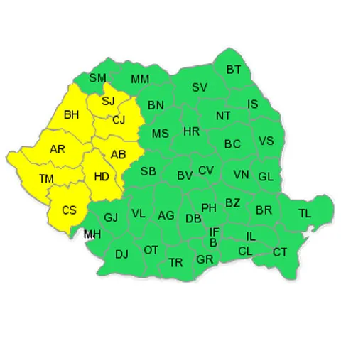 Atenţionare meteo de cod galben de ninsori, în Banat şi Crişana