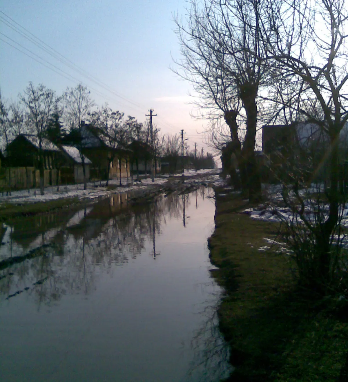 Aşa arată o stradă din judeţul Timiş, la numai 50 km distanţă de Timişoara