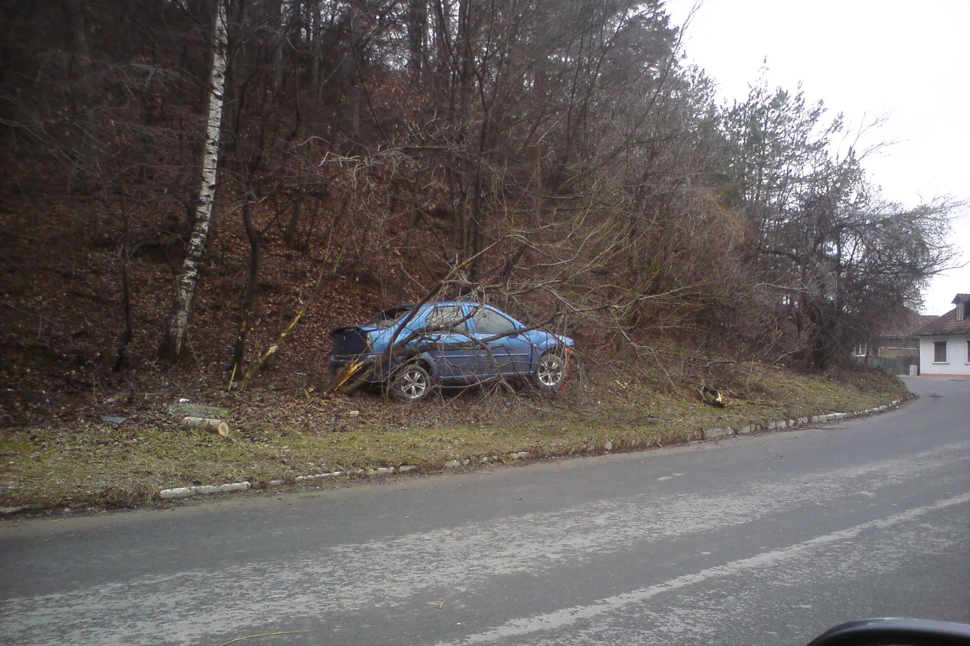 Accident - maşina a juns în pădure