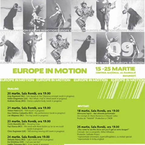 12 coregrafi, 3 ţări, 4 seri de dans contemporan în cadrul festivalului internaţional "Europe in motion"
