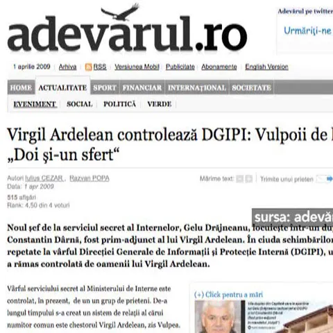 Adevărul: La orice rotire de cadre, şef va fi tot unul din oamenii Vulpii