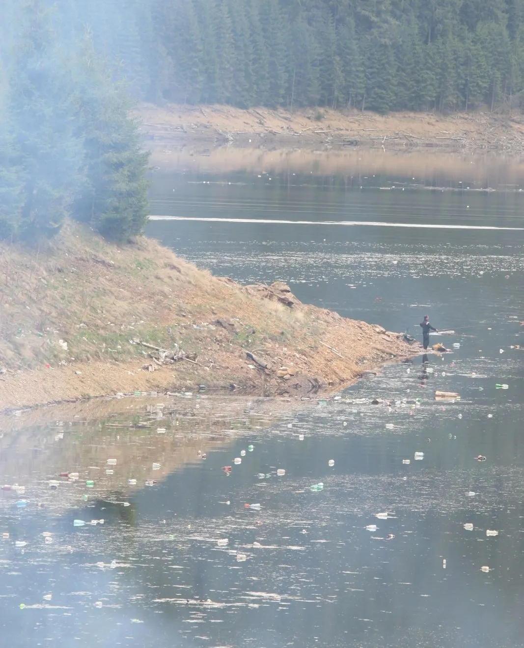 Lacul Beliş plin de peturi