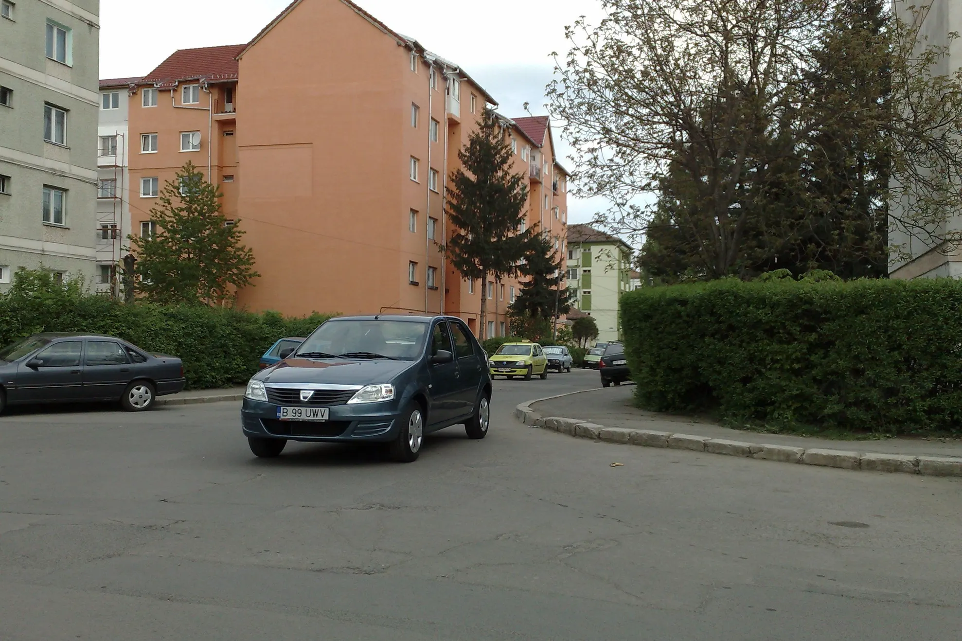 Logan parcat în mijlocul şoselei