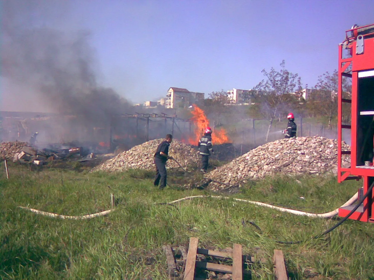 Incendiu pe strada Frunzişului din Cluj-Napoca