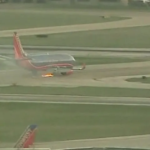Trenul de aterizare al unui avion a luat foc pe un aeroport din SUA