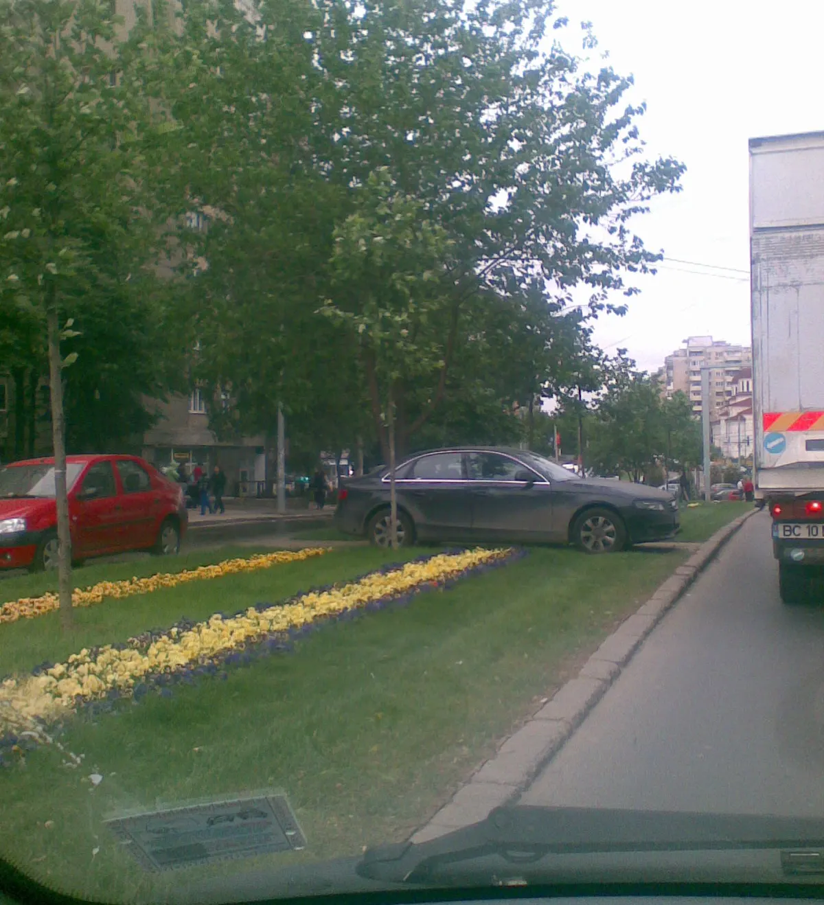 Parcarea pe spaţiul verde
