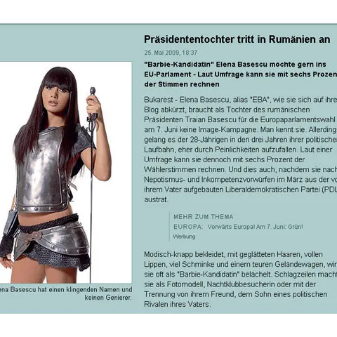 "Candidata-Barbie" Elena Băsescu atrage atenţia presei austriece