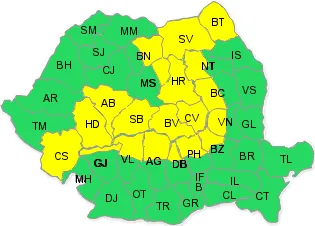 Atenţionare meteo: Cod galben de ploi şi vijelii în mai multe zone ale ţării