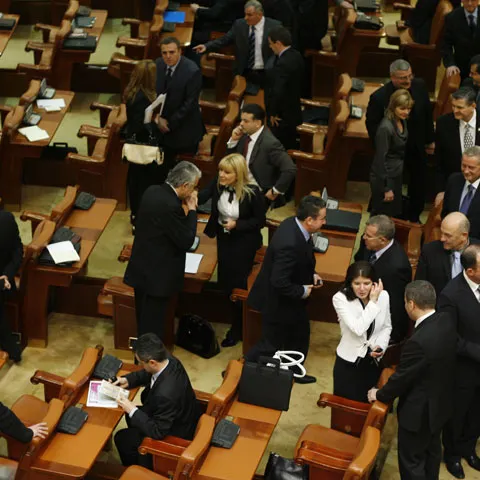 Liberalii vor decide în şedinţa grupului parlamentar dacă vor menţine moţiunea pe tema FMI