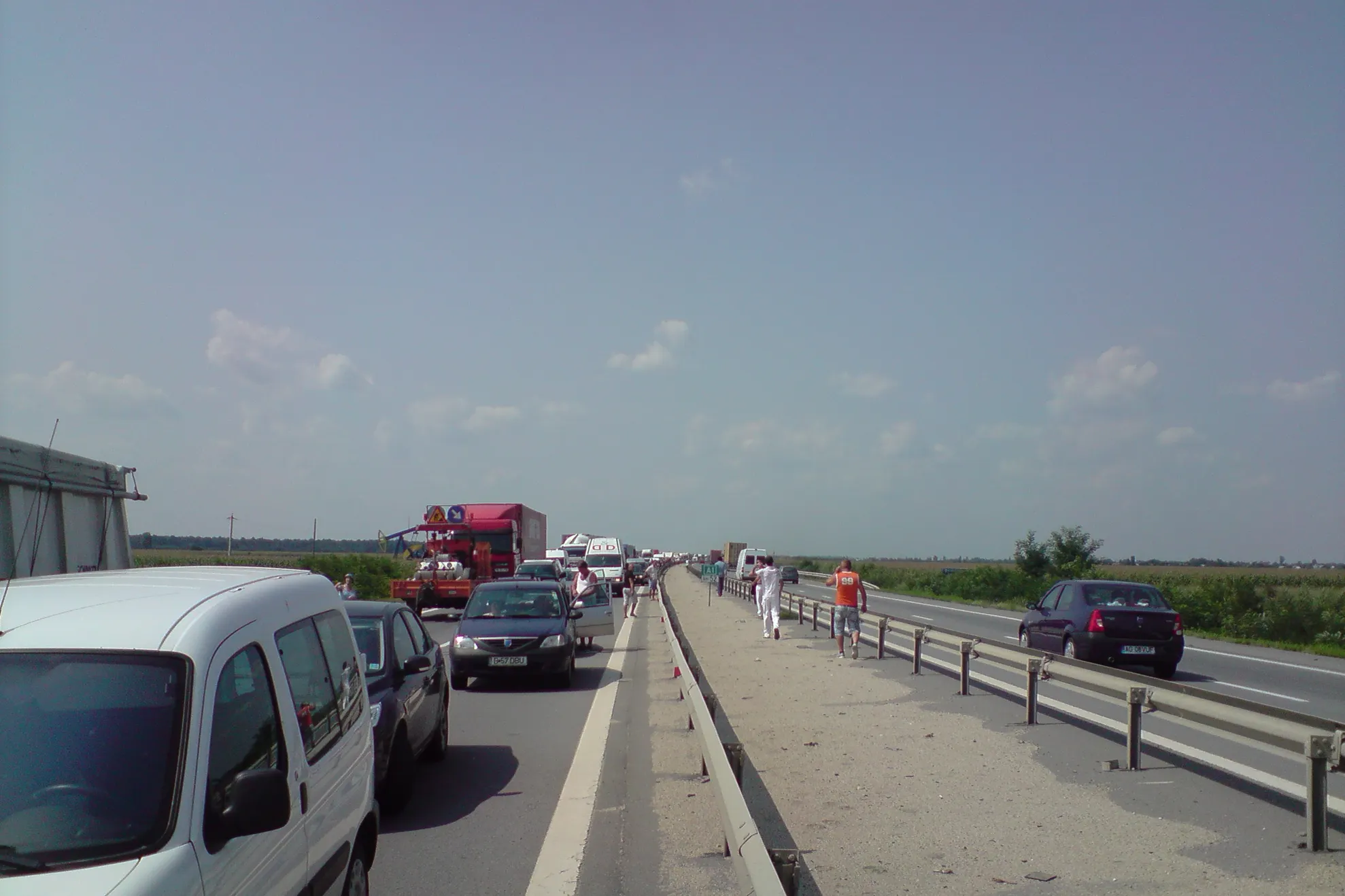 Accident pe A1 - circulaţie blocată