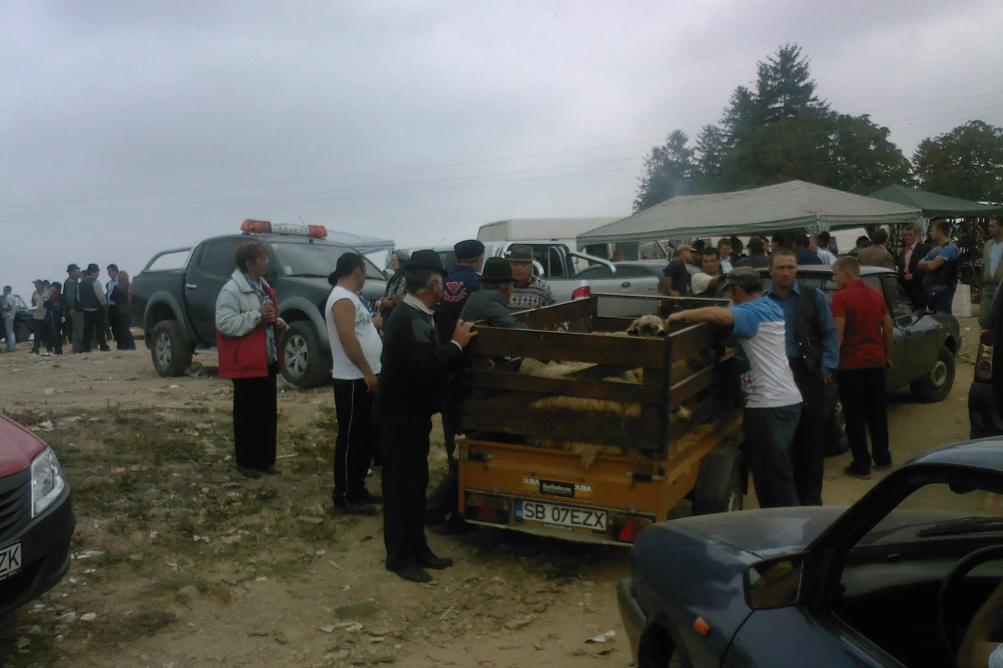 O maşină de la A.D.P. sector 4, din Bucureşti, a fost văzută la târgul de animale din Poiana Sibiului, judeţul Sibiu