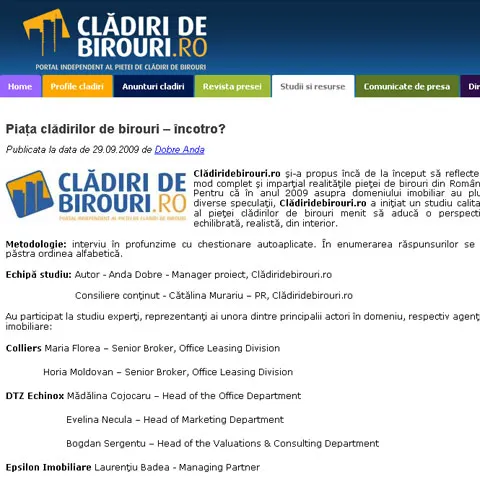 Studiu ClădiriDeBirouri.ro: experţi de top din imobiliare despre viitorul pieţei de birouri
