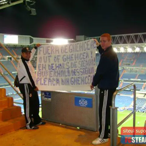 Gigi Becali, contestat în toată lumea! Mesaje anti-Becali şi pe stadionul Santiago Bernabeu! - GALERIE FOTO