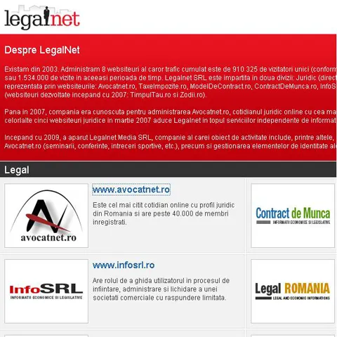 F5 X-Media semnează cu reţeaua LegalNet şi devine regia cu cea mai puternică ofertă de website-uri de business din .RO