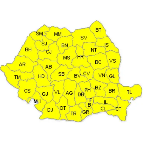 Atenţionare cod galben - Răcire accentuată şi precipitaţii importante cantitativ în toată ţara