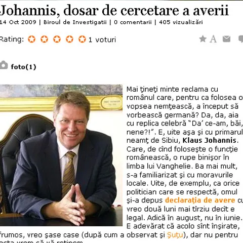 Johannis, dosar de cercetare a averii