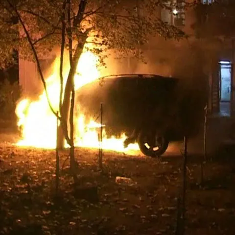 Un autoturism de lux a ars în Galaţi
