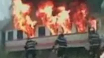 Un tren de navetişti a luat foc în mers în judeţul Suceava