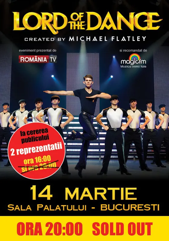 Spectacolul LORD OF THE DANCE de la Bucuresti - ora 20.00 este sold out!
