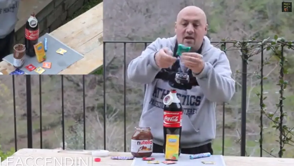 Ce face un om cu un prezervativ, o cola, Nutella şi Mentos. Experimentul care a făcut furori