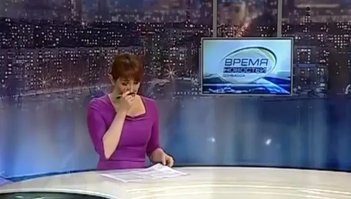 Prezentatoare unei televiziuni din Ucraina, în lacrimi