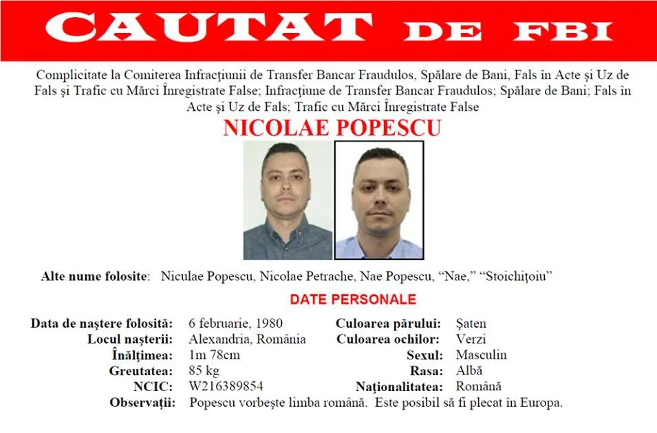 Recompensă de aproape 2 milioane de dolari pentru prinderea a doi români