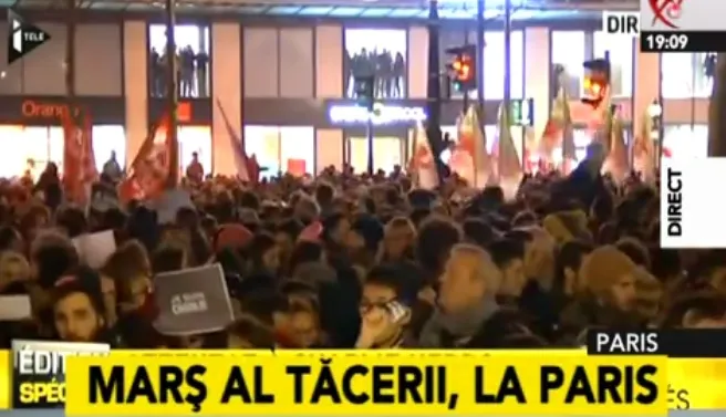 ATENTAT FRANŢA. ZECI de MII de oameni, la un MARŞ al TĂCERII, după atentatul de la Charlie Hebdo