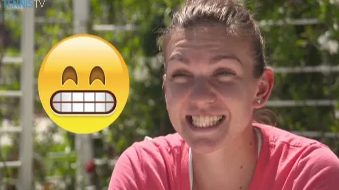 Super-provocare pentru Simona Halep. Cum imită diverse emoticon-uri