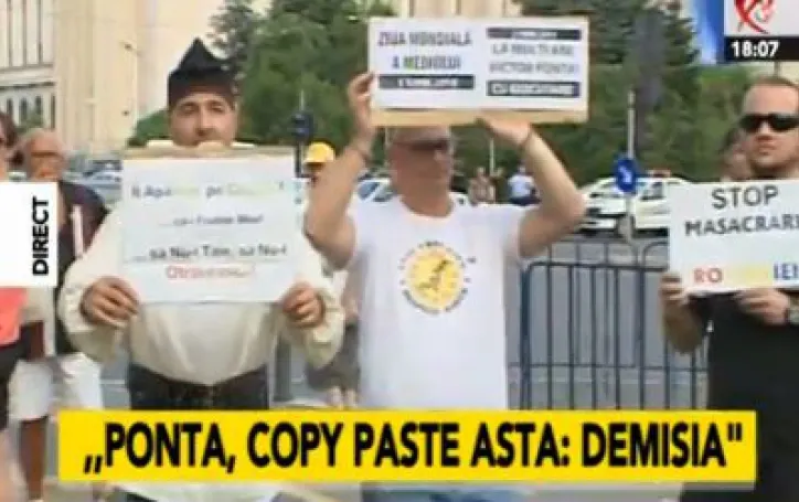 Protestele pentru demisia lui Ponta, sancționate. Liderul protestatarilor, amendat cu 1000 de lei