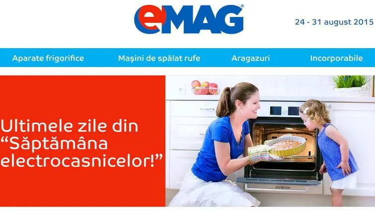 eMAG: ultimele 2 zile de mari reduceri la electrocasnice. TOP oferte