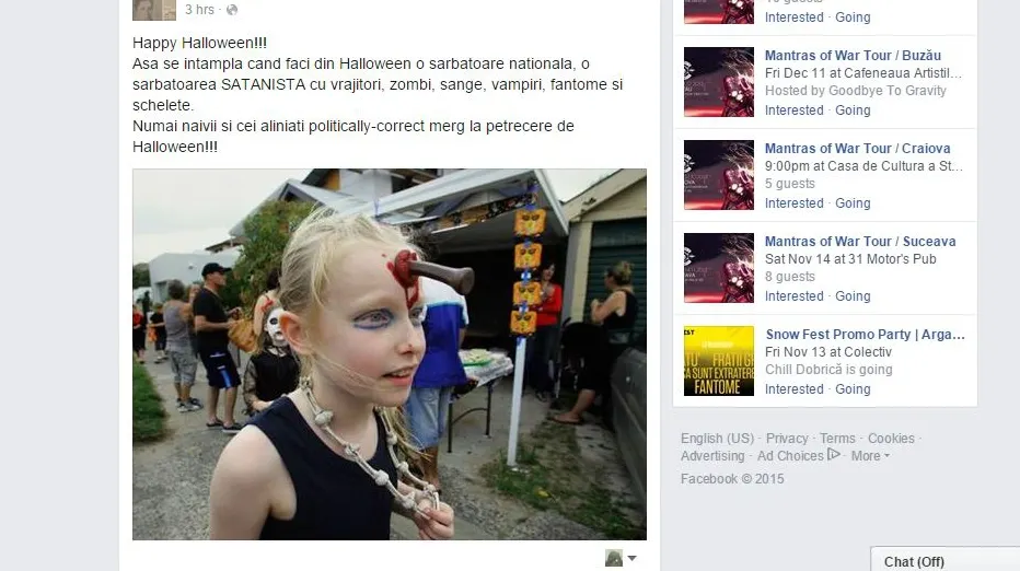 Concluzii halucinante. Postacii de Facebook au găsit motivul tragediei: Halloween-ul