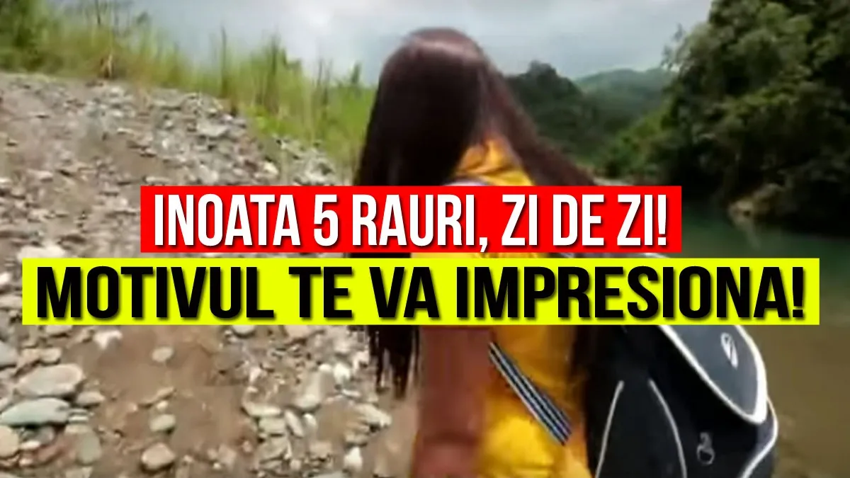VIDEO: Zi de zi trece înot 5 râuri timp de două ore. Motivul te va impresiona